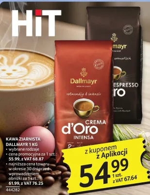 Kawa ziarnista Dallmayr d'Oro 1 kg promocja w Selgros