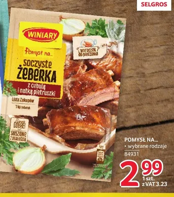 Fix Winiary Pomysł na… soczyste żeberka z cebulą i natką pietruszki promocja w Selgros
