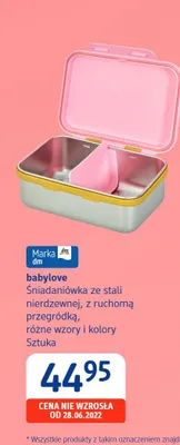 Śniadaniówka ze stali nierdzewnej z ruchomą przegródką babylove promocja w Drogerie DM