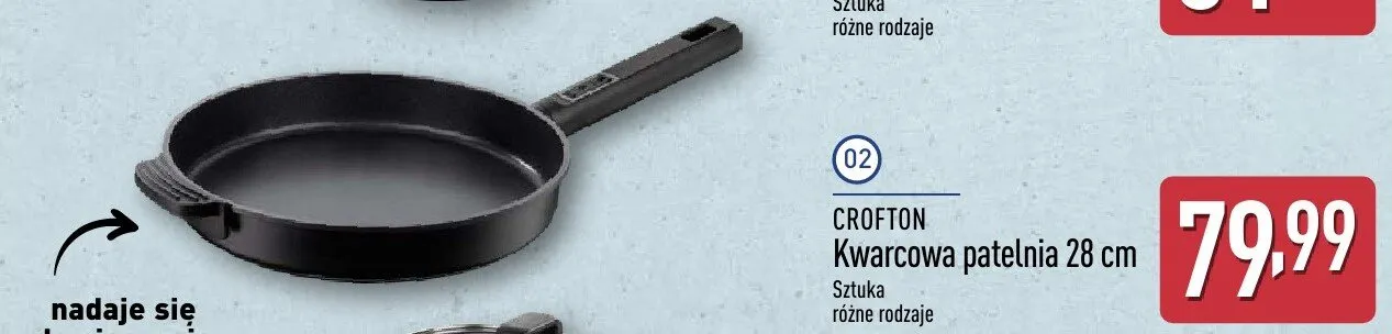Kwarcowa patelnia CROFTON 28cm promocja w Aldi