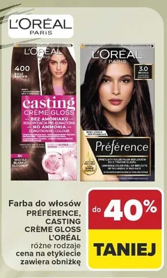 Farba do włosów L'Oréal Préférence promocja w Carrefour Market