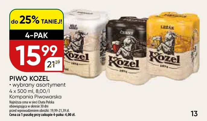 Piwo promocja w Chata Polska