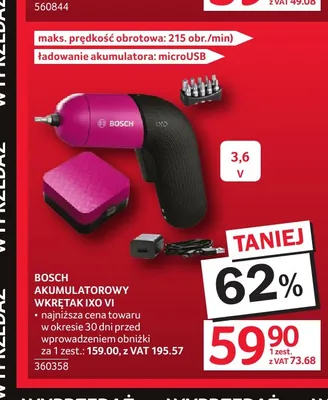 Akumulatorowy wkrętak Bosch Ixo Vi promocja w Selgros