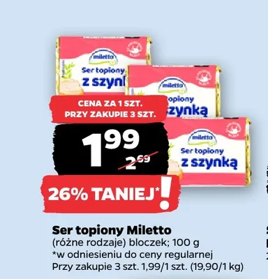 Ser topiony z szynką Miletto promocja w Netto