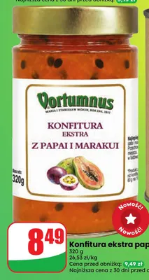 Konfitura ekstra papaja z marakują Vortumnus promocja w Dino