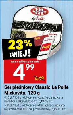 Ser pleśniowy Classic La Polle Mlekovita promocja w Twój Market