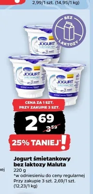Jogurt śmietankowy bez laktozy Maluta promocja w Netto