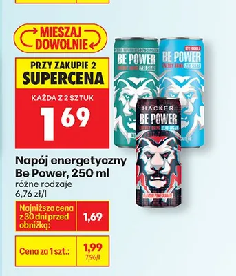 Napój energetyczny Be Power promocja w Biedronka
