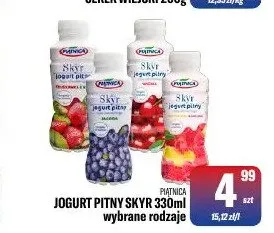 Jogurt pitny Skyr brzoskwinia Piątnica promocja w Tomi Markt