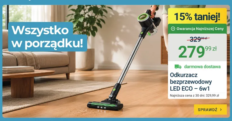 Odkurzacz bezprzewodowy Vertico LED ECO 6w1 promocja w ERLI