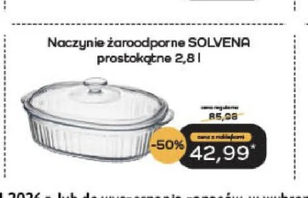 Naczynie żaroodporne Solvena prostokątne 2,8 l Galicja promocja w Delikatesy Centrum