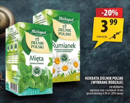 Herbata ziołowa Herbapol Zielnik Polski Rumianek promocja w Arhelan