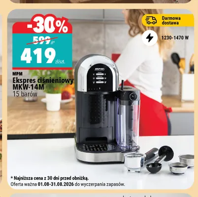 Ekspres ciśnieniowy MPM MKW-14 m promocja w Biedronka Home