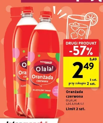 Oranżada czerwona O la la! promocja w Intermarche