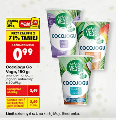 Cocojogu Go Vege naturalny promocja w Biedronka