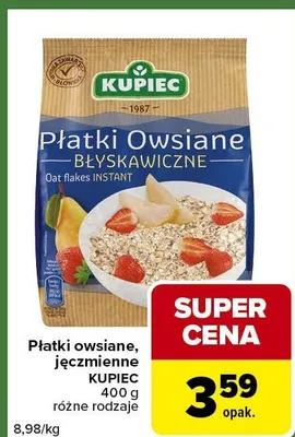 Płatki owsiane, jęczmienne różne rodzaje promocja w Carrefour Express