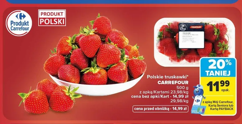 Truskawki polskie Carrefour promocja w Carrefour