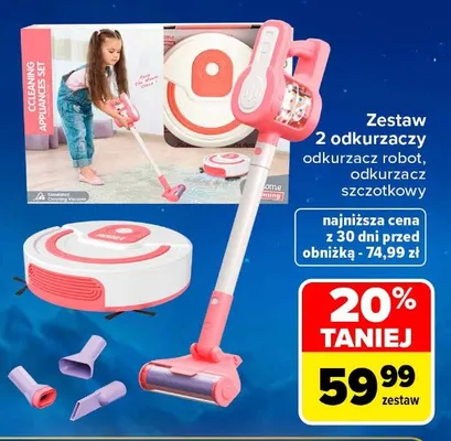 Zestaw 2 odkurzaczy odkurzacz robot odkurzacz szczotkowy promocja w Carrefour