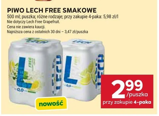 Piwo Lech Free smakowe różne rodzaje promocja w Stokrotka