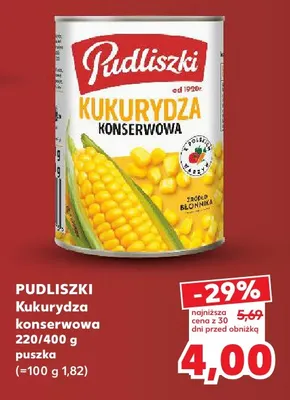 Kukurydza konserwowa Pudliszki promocja w Kaufland