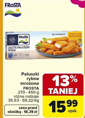 Paluszki rybne mrożone promocja w Carrefour