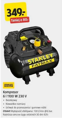 Kompresor Stanley FatMax 6l 1100W 230V promocja w Jula