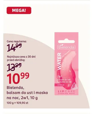 Balsam do ust i maska na noc 2w1 Bielenda promocja w Rossmann
