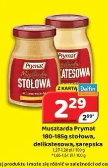 Musztarda stołowa Prymat promocja w Delfin