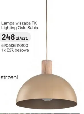 Lampa wisząca TK Lighting Oslo Sabia 1 x E27 beżowa promocja w Castorama