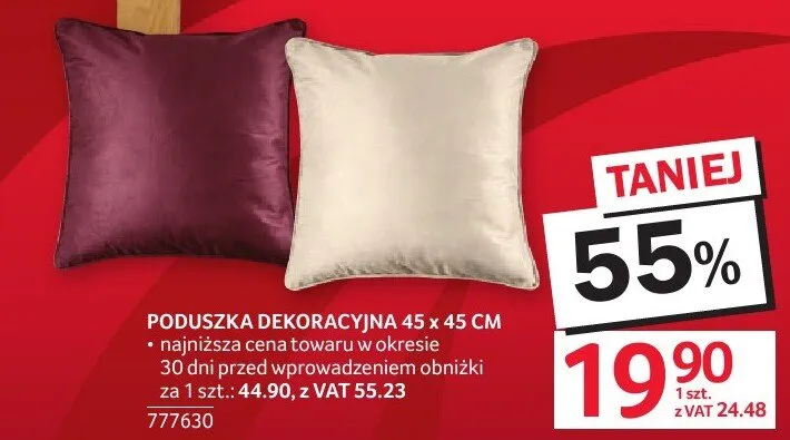 Poduszka dekoracyjna 45 x 45 CM promocja w Selgros