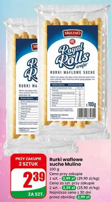 Rurki waflowe suche promocja w Dino