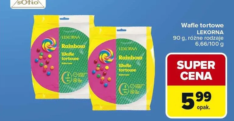 Wafle tortowe Lekorna promocja w Carrefour