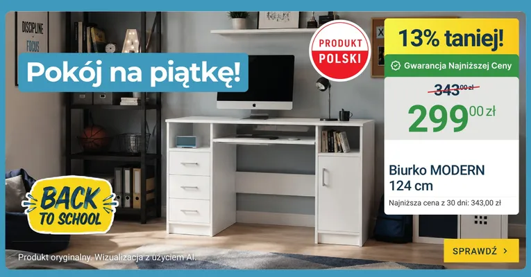 Biurko Modern 124 cm promocja w ERLI