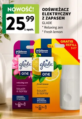 Odświeżacz elektryczny z zapasem Glade Fresh Lemon promocja w Intermarche