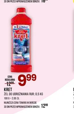 Żel do udrożniania rur Kret promocja w Drogerie Natura
