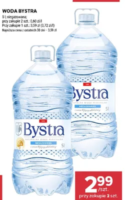 Woda niegazowana Bystra promocja w Stokrotka
