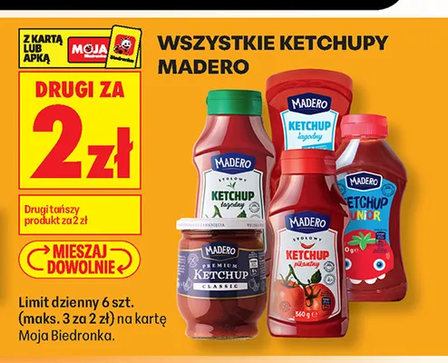 Ketchup stołowy łagodny Madero promocja w Biedronka