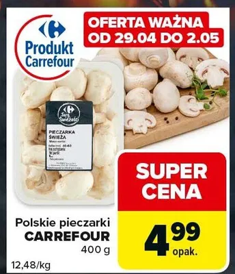 Pieczarki świeże polskie Carrefour promocja w Carrefour Express