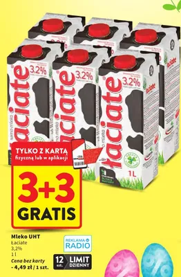 Mleko UHT Łaciate 3,2% promocja w Intermarche
