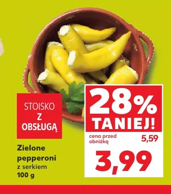 Zielone pepperoni z serkiem promocja w Kaufland