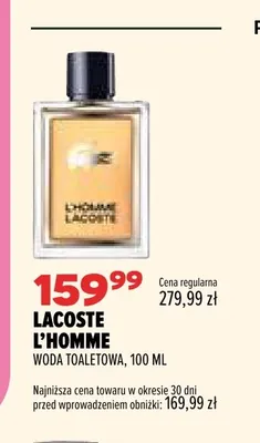 Woda toaletowa Lacoste L'Homme promocja w Drogerie Natura