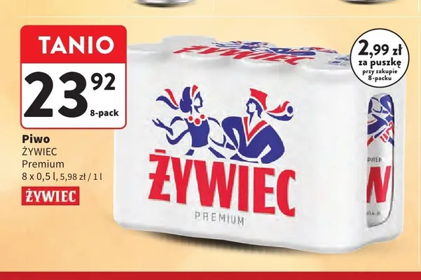 Piwo Żywiec Premium 8-pak promocja w Intermarche