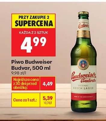 Piwo Budvar Budweiser promocja w Biedronka