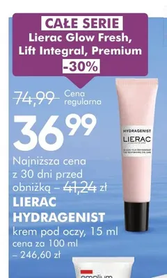 Krem pod oczy Lierac Hydragenist promocja w Super-Pharm