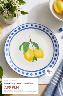 Ceramiczny talerz z nadrukiem promocja w Sinsay
