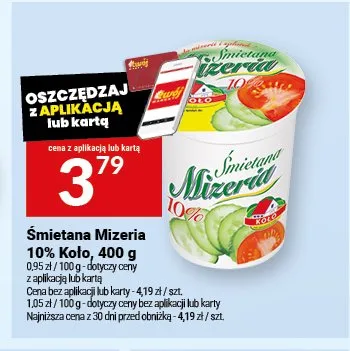 Śmietana Mizeria 10% Koło 400g promocja w Twój Market