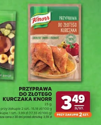 Przyprawa do złotego kurczaka Knorr promocja w Stokrotka