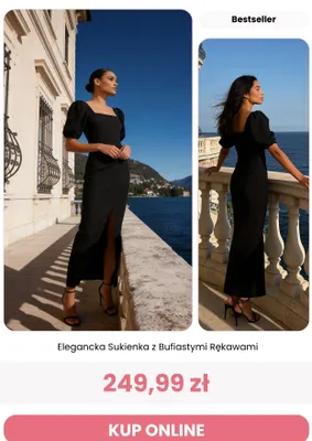 Sukienka elegancka z bufiastymi rękawami Reneé promocja w Renee
