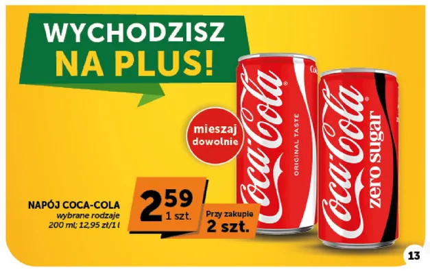 Napój gazowany Coca-Cola Zero Sugar promocja w Euro Sklep
