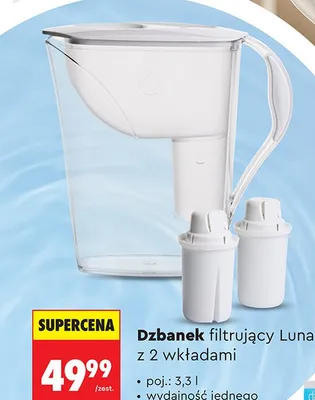 Dzbanek filtrujący Dafi Luna z 2 wkładami promocja w Biedronka